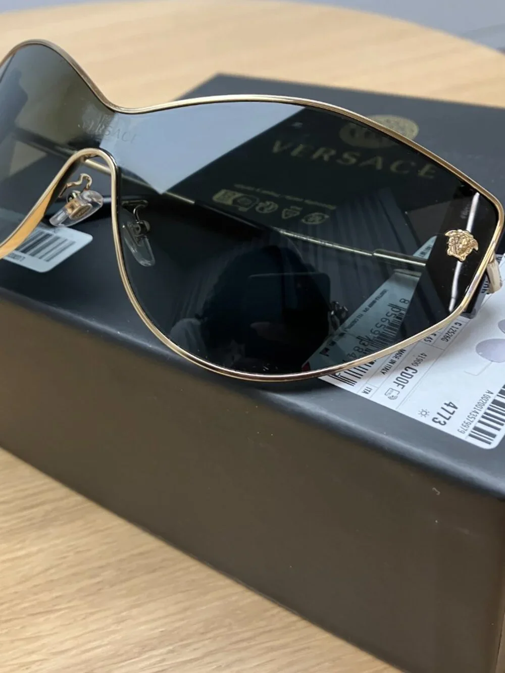 Versace Cat-Eye Wrap Futuristic Sunglasses